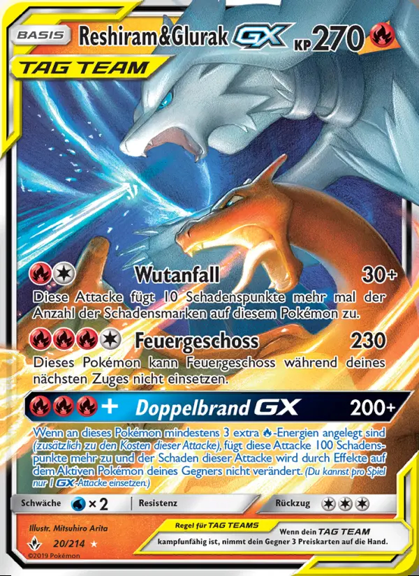 Image of the card Reshiram & Glurak GX