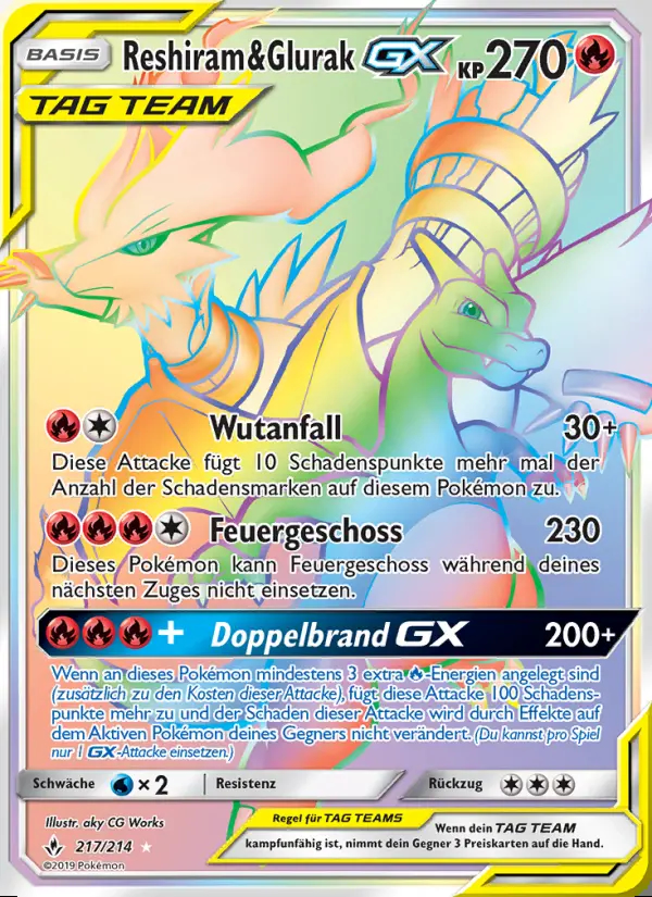 Image of the card Reshiram & Glurak GX