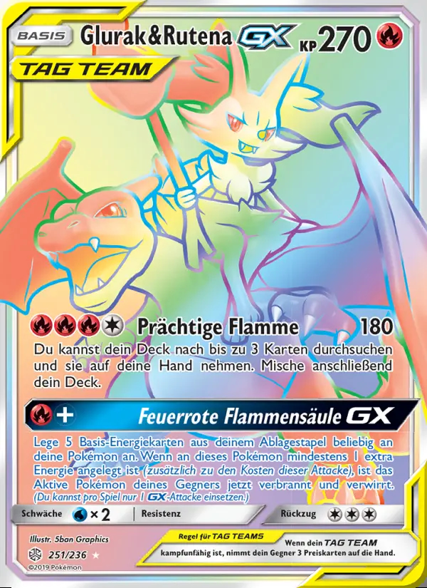 Image of the card Glurak & Rutena GX