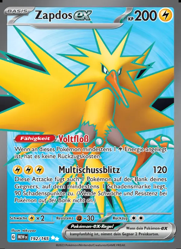 Image of the card Zapdos-ex