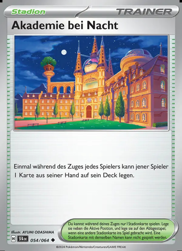 Image of the card Akademie bei Nacht