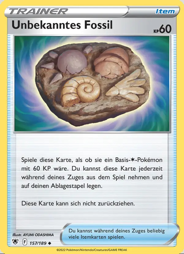 Image of the card Unbekanntes Fossil