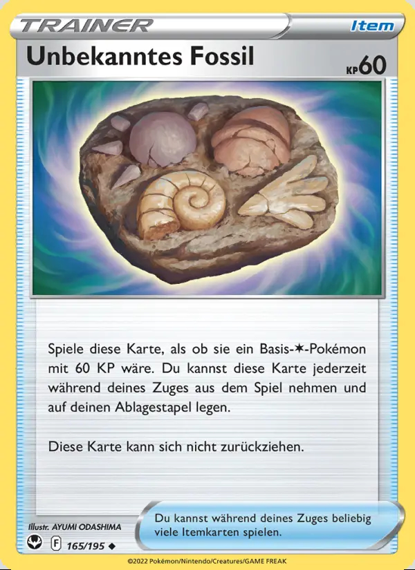 Image of the card Unbekanntes Fossil