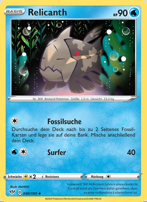 Image of the card Relicanth